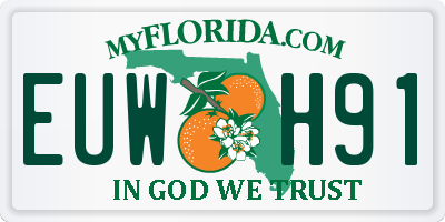FL license plate EUWH91