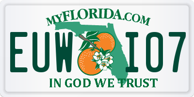 FL license plate EUWI07