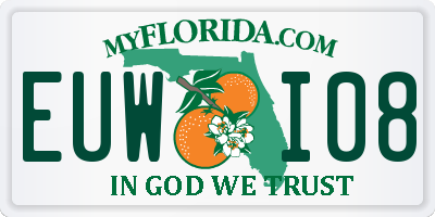 FL license plate EUWI08