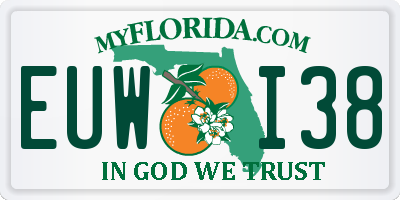 FL license plate EUWI38
