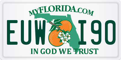 FL license plate EUWI90