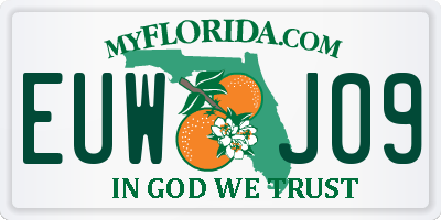 FL license plate EUWJ09