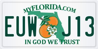 FL license plate EUWJ13