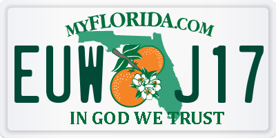 FL license plate EUWJ17