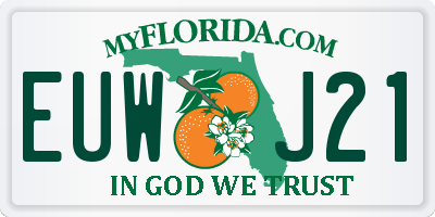 FL license plate EUWJ21