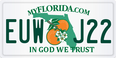 FL license plate EUWJ22