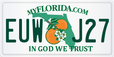 FL license plate EUWJ27