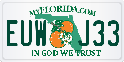 FL license plate EUWJ33