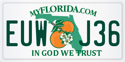 FL license plate EUWJ36