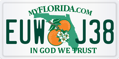 FL license plate EUWJ38