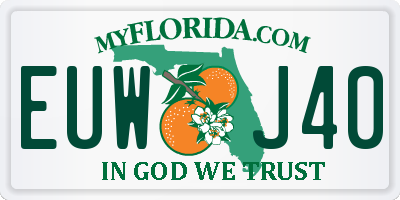 FL license plate EUWJ40