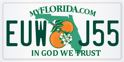 FL license plate EUWJ55