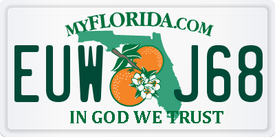 FL license plate EUWJ68