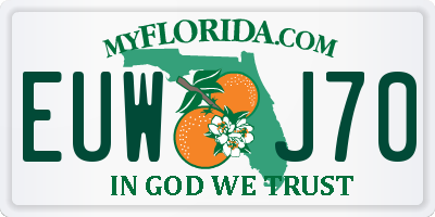 FL license plate EUWJ70