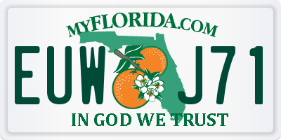 FL license plate EUWJ71