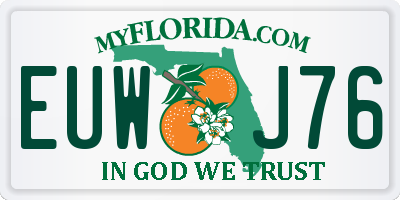 FL license plate EUWJ76