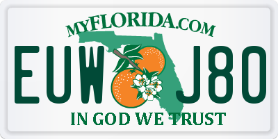 FL license plate EUWJ80