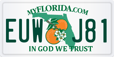 FL license plate EUWJ81