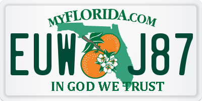 FL license plate EUWJ87