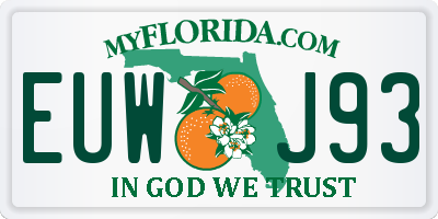 FL license plate EUWJ93