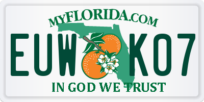FL license plate EUWK07