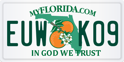 FL license plate EUWK09