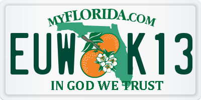 FL license plate EUWK13