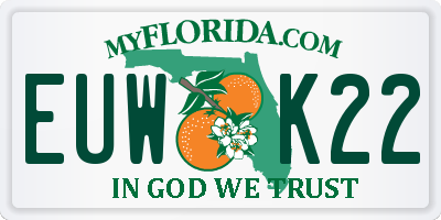 FL license plate EUWK22