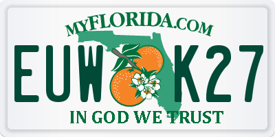 FL license plate EUWK27