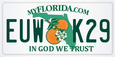 FL license plate EUWK29