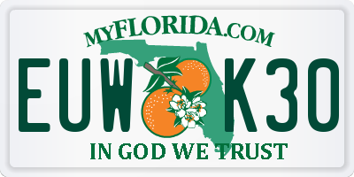 FL license plate EUWK30