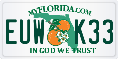 FL license plate EUWK33