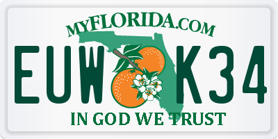 FL license plate EUWK34