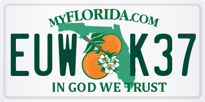 FL license plate EUWK37
