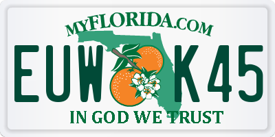 FL license plate EUWK45