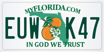 FL license plate EUWK47