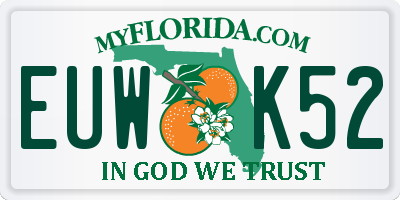 FL license plate EUWK52
