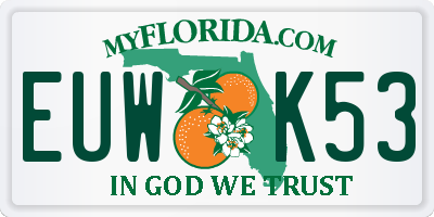 FL license plate EUWK53