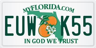 FL license plate EUWK55