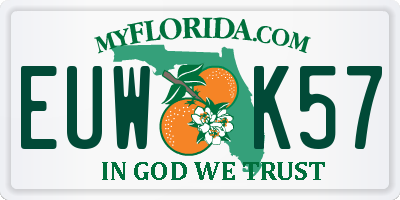 FL license plate EUWK57