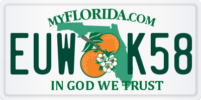 FL license plate EUWK58
