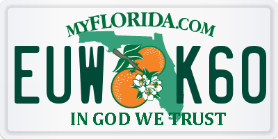 FL license plate EUWK60