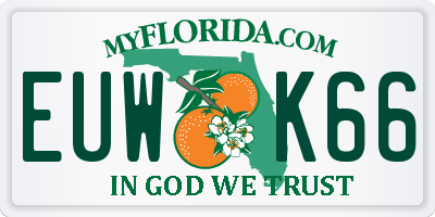 FL license plate EUWK66