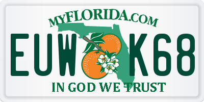 FL license plate EUWK68