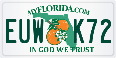 FL license plate EUWK72