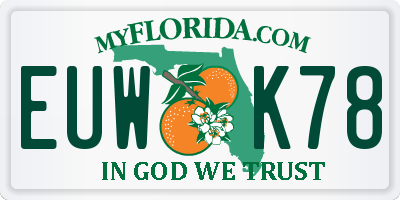 FL license plate EUWK78