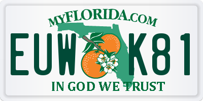 FL license plate EUWK81