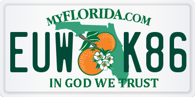 FL license plate EUWK86
