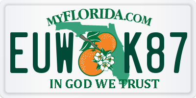 FL license plate EUWK87