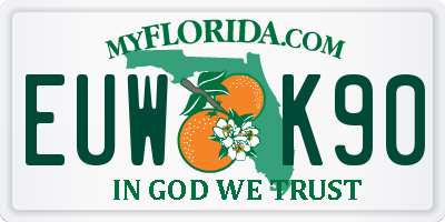FL license plate EUWK90